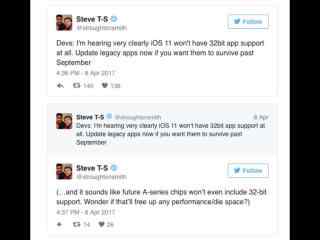 iOS 11将不再支持