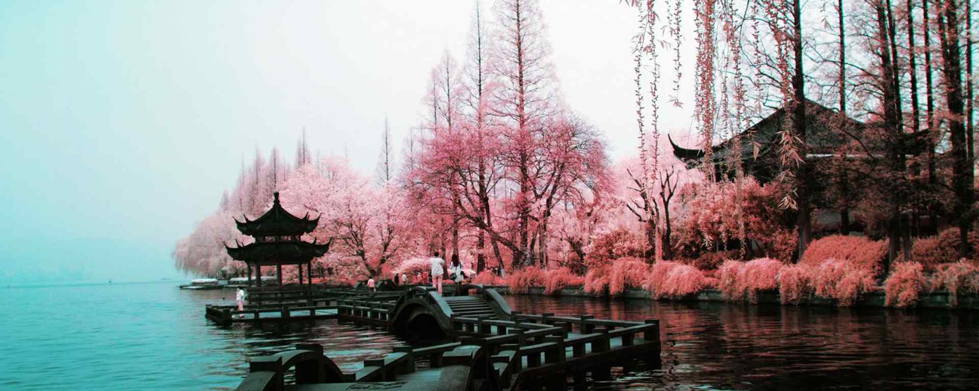 西湖_杭州西湖、西湖十景、音乐喷泉_赞美西湖的古诗诗句风景壁纸