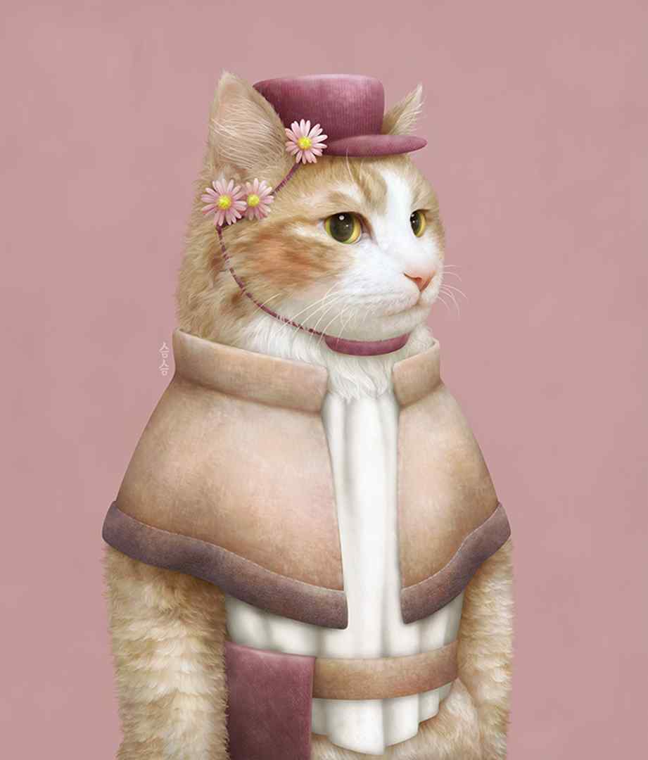 呆萌可爱的手绘猫咪创意手机壁纸第二辑