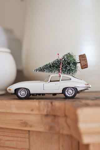 创意运圣诞树的小汽车高清手机壁纸