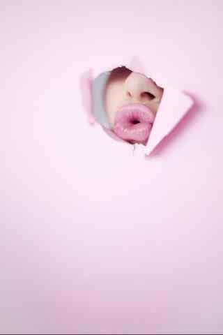创意粉色图片性感嘴唇图片手机壁纸