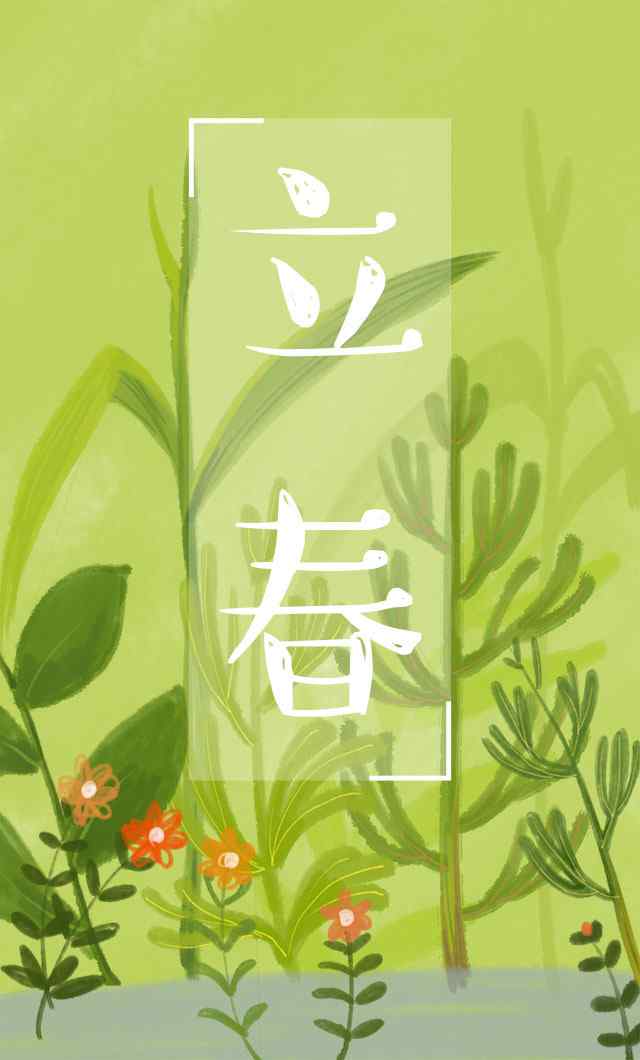 立春节气之小清新绿色自制图片手机壁纸
