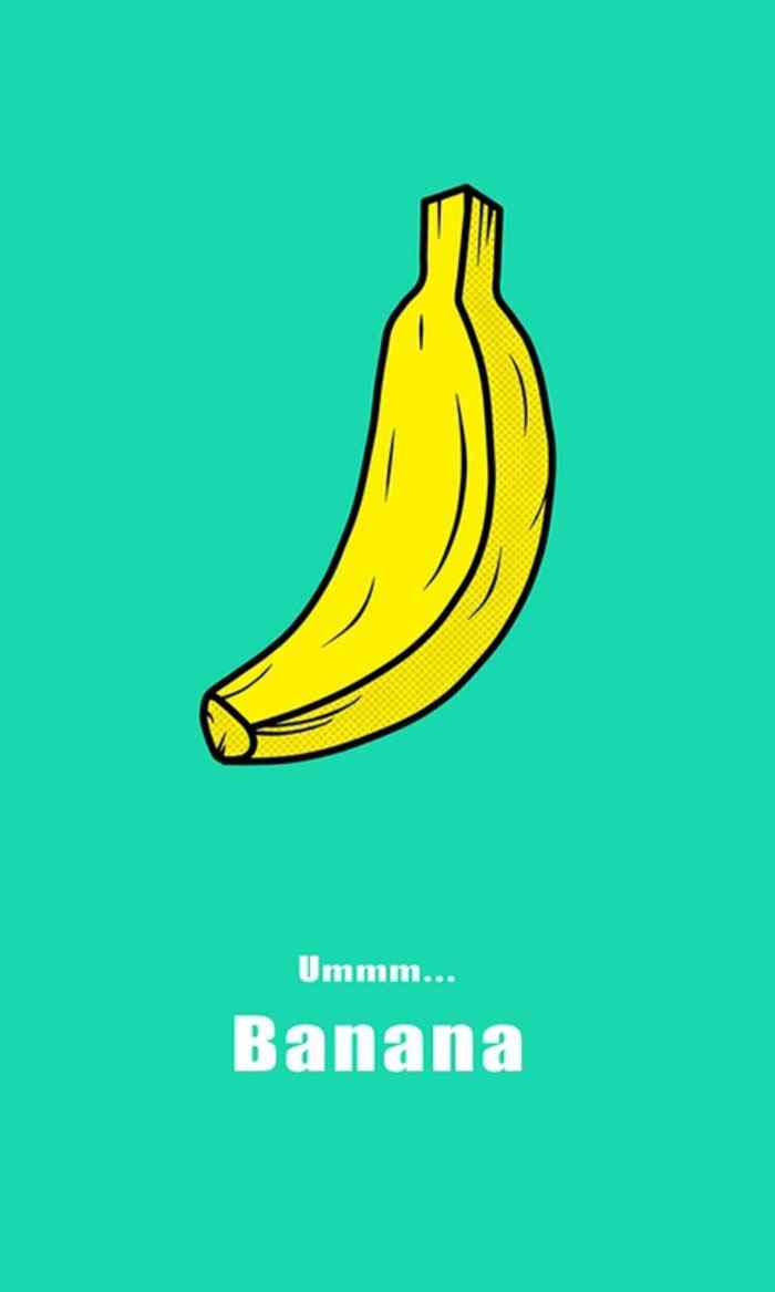 创意设计的香蕉图片简约手机壁纸