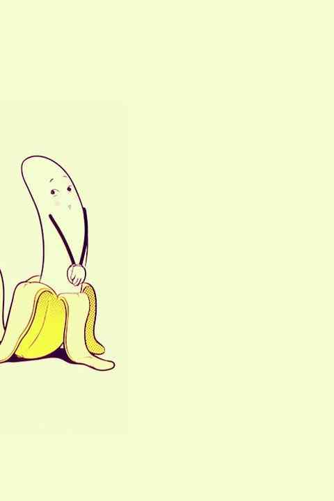 手绘香蕉创意表情图片手机壁纸