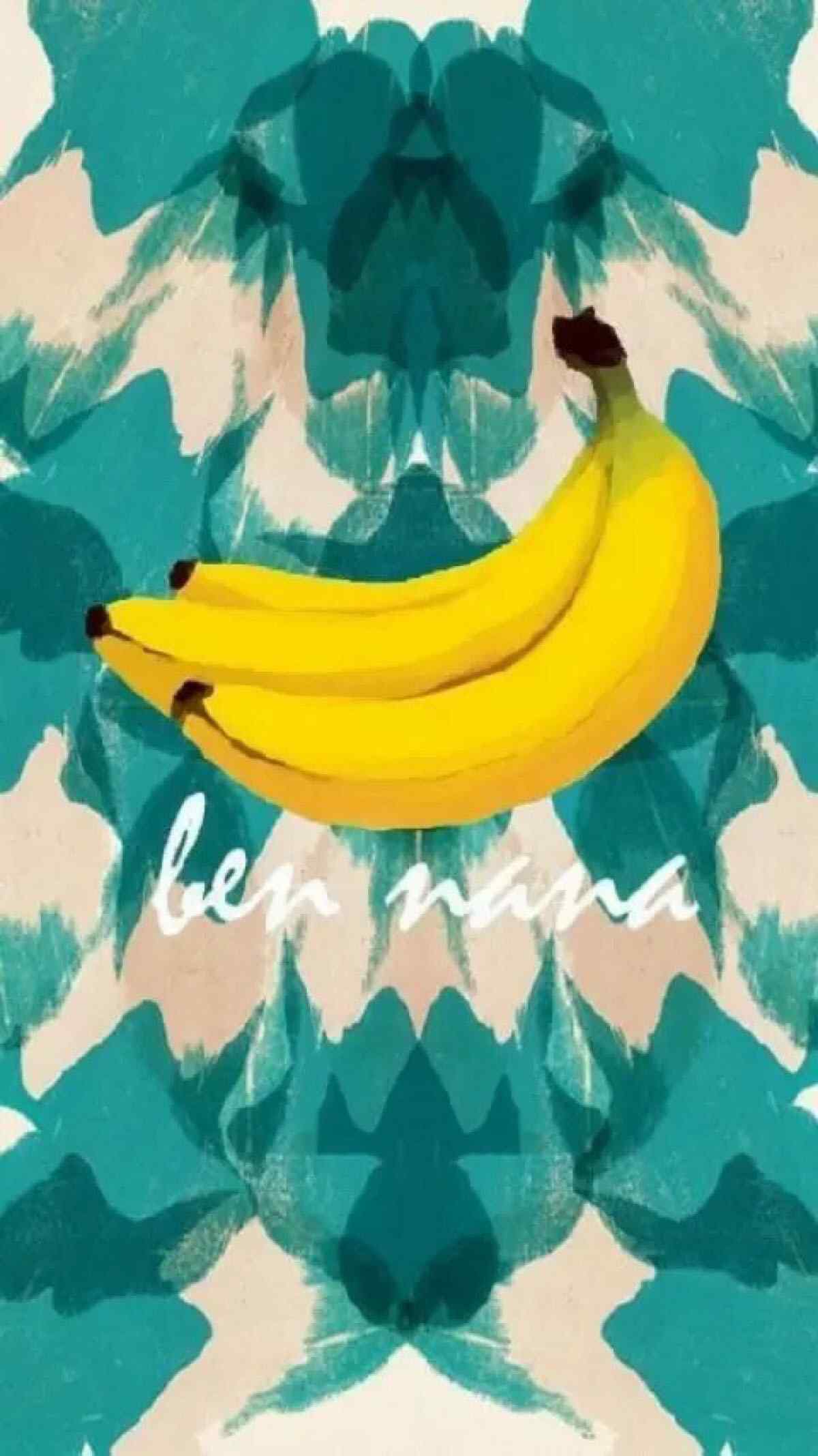 手绘香蕉艺术作品手机壁纸