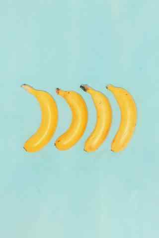 四只香蕉排排列图片简约手机壁纸
