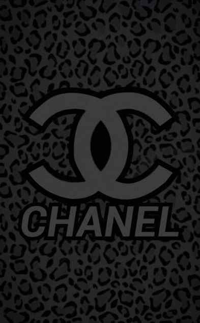 Chanel香奈儿logo黑暗豹纹图片手机壁纸
