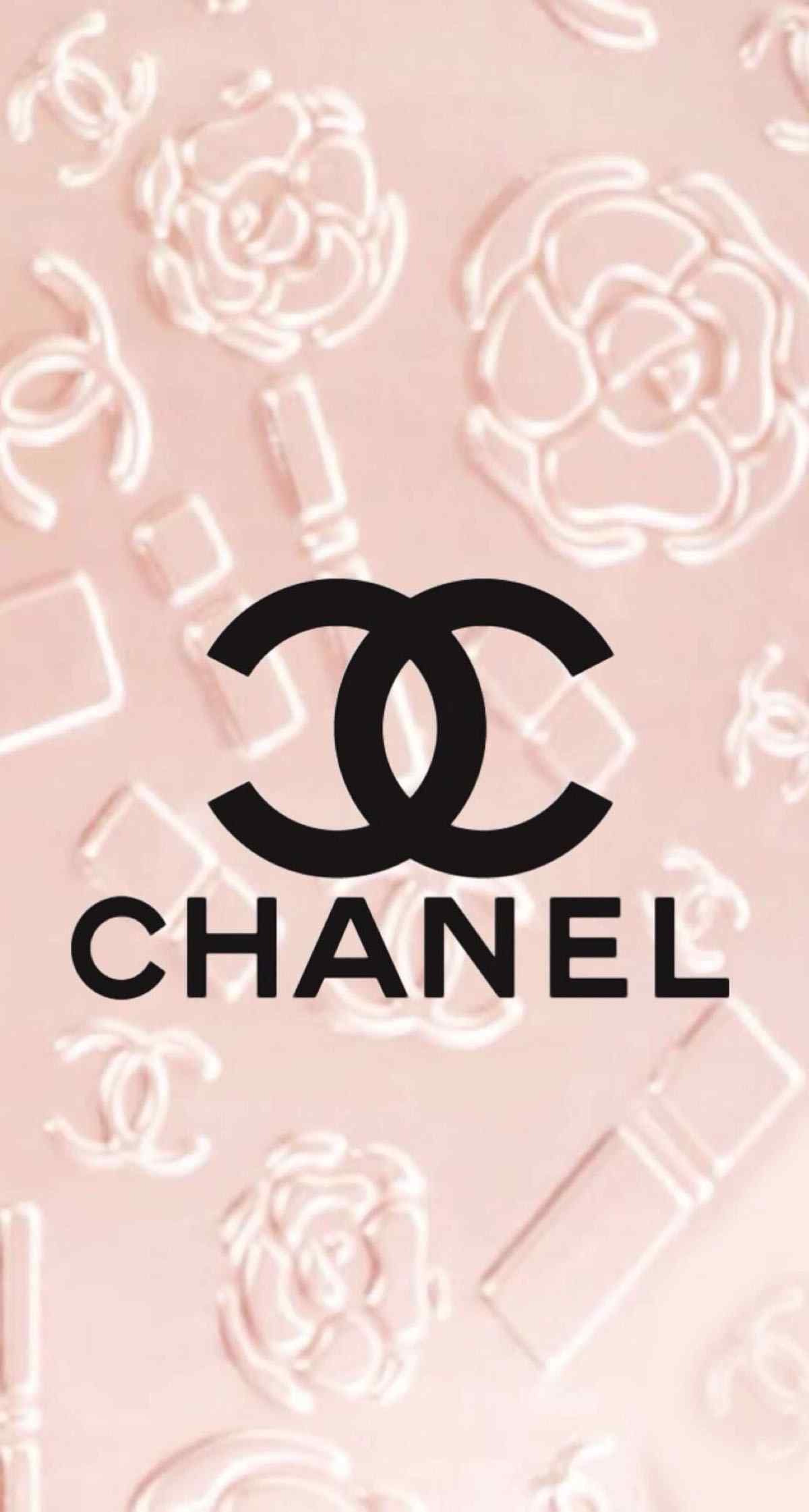 法国Chanel香奈儿logo粉色花朵图案手机壁纸