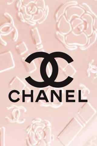 法国Chanel香奈儿logo粉色花朵图案手机壁纸