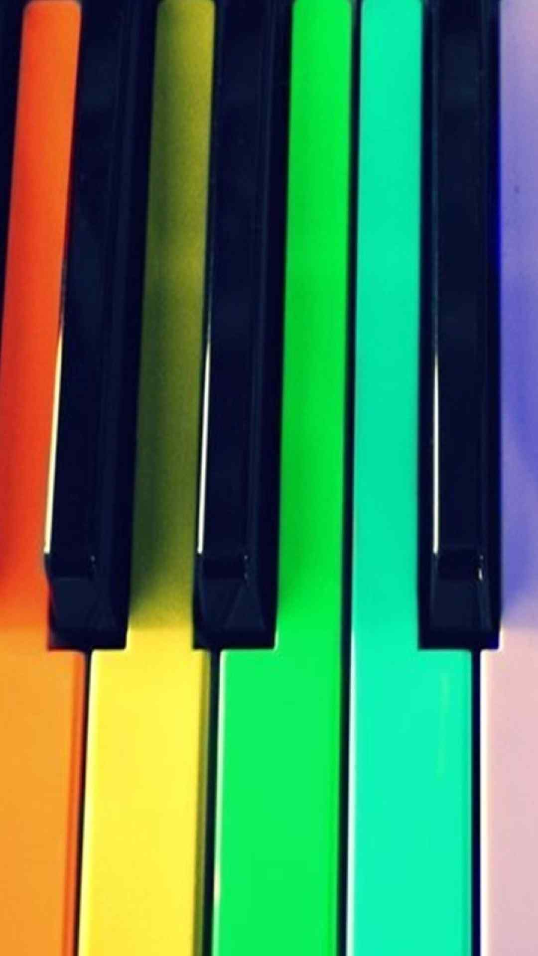 彩色钢琴键创意手机壁纸