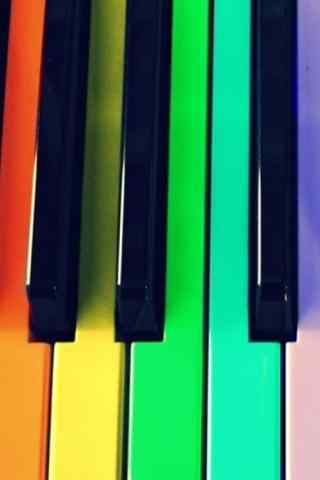 彩色钢琴键创意手