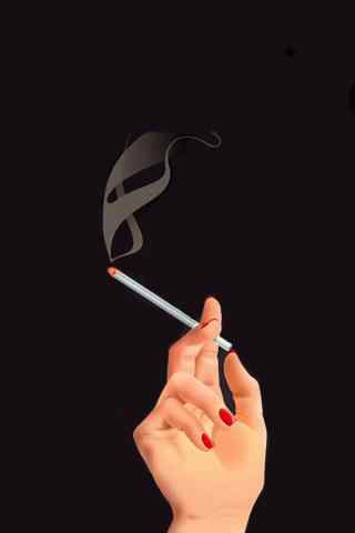 抽烟女人的手创意图片手机壁纸