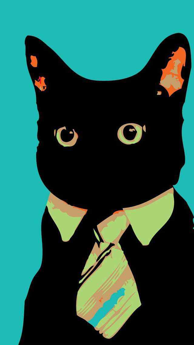 黑猫创意造型手机壁纸