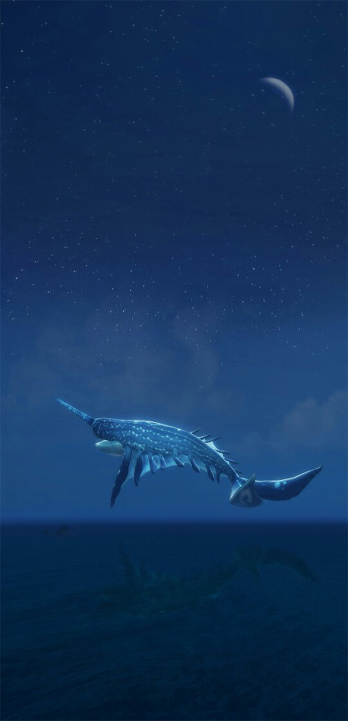 飞行的独角鲸清新唯美鲸鱼手机壁纸