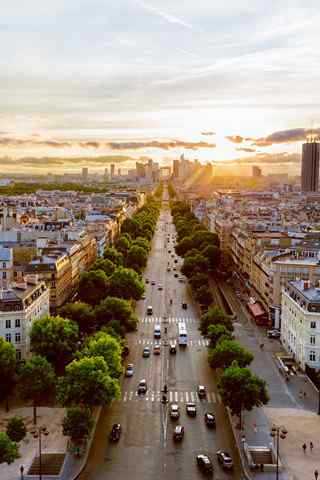 法国唯美风景之日落巴黎手机壁纸