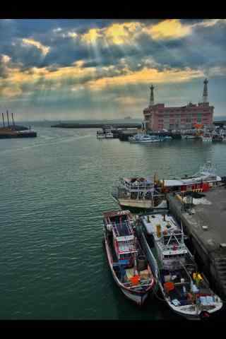 台北淡水渔人码头夕阳风景手机壁纸