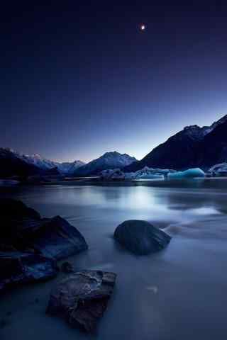 新西兰美丽的新西兰库克山区夜景手机壁纸