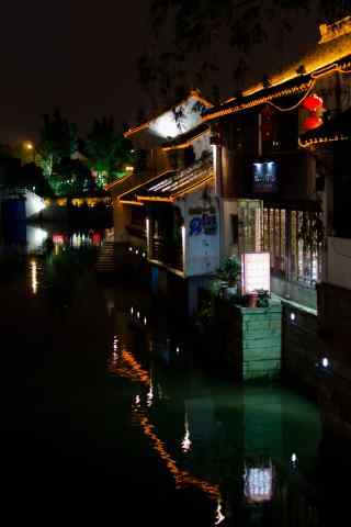 苏州山塘街夜景风景手机壁纸