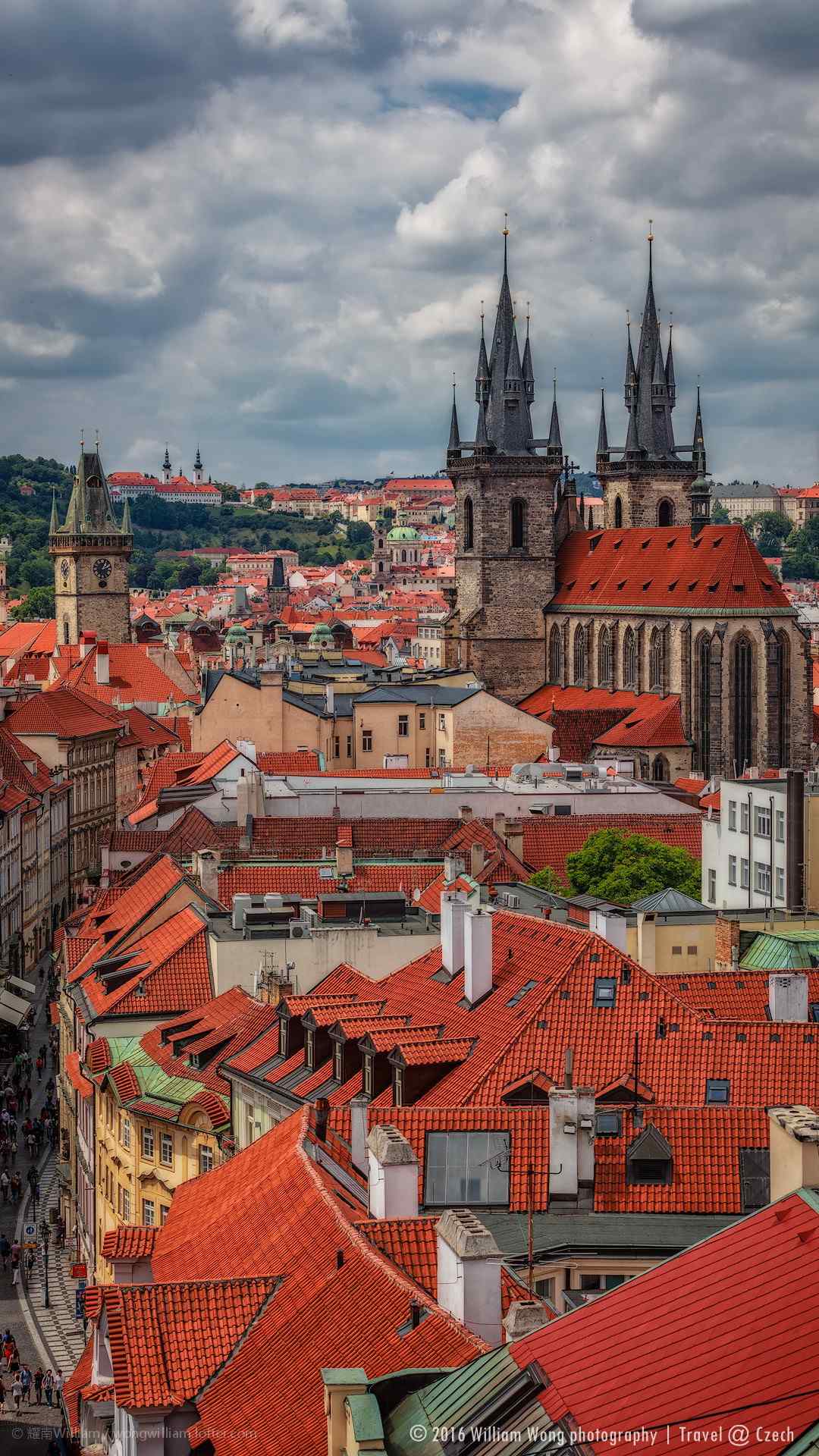 千塔之城布拉格城市风景手机壁纸