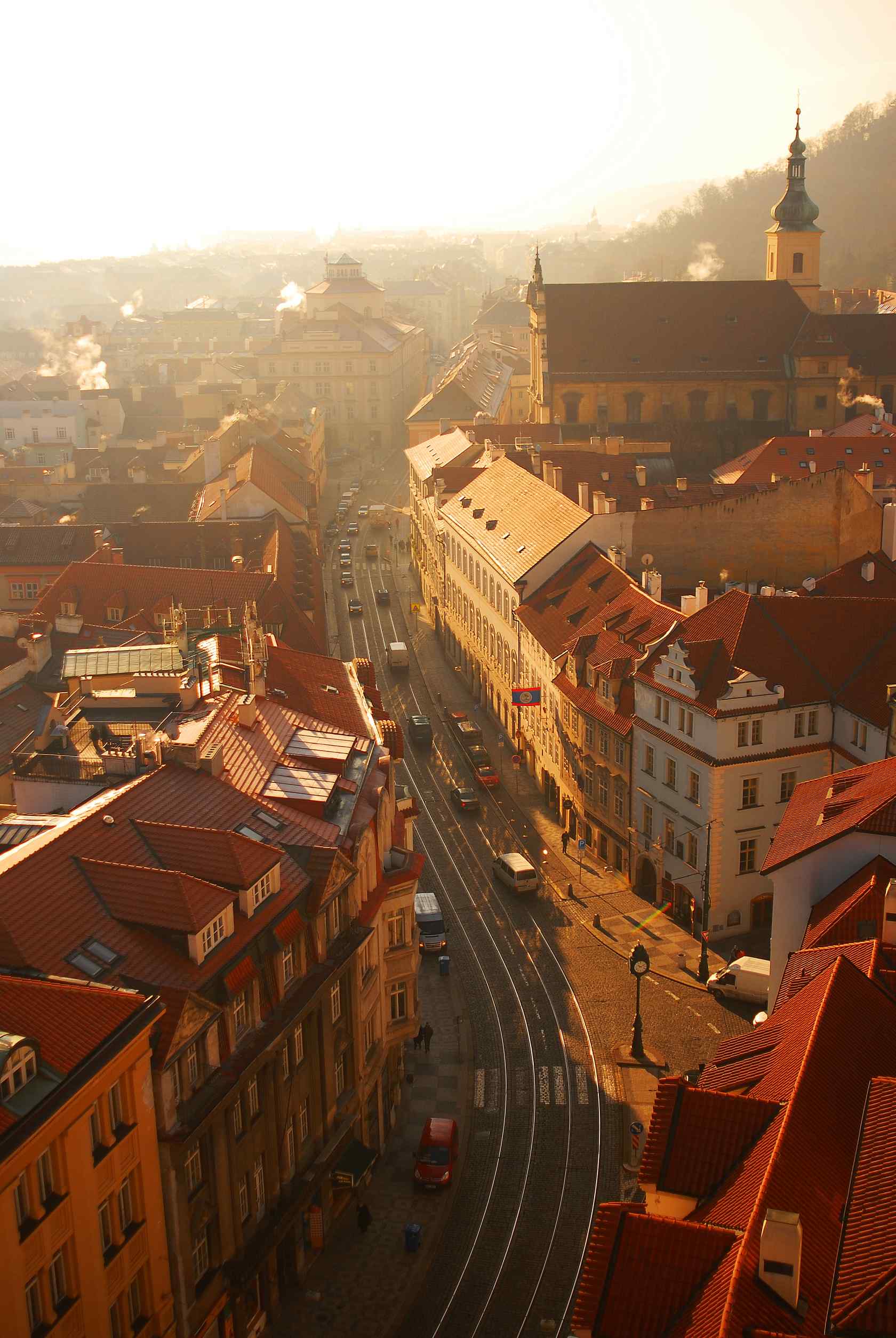 布拉格唯美日落风景图片手机壁纸