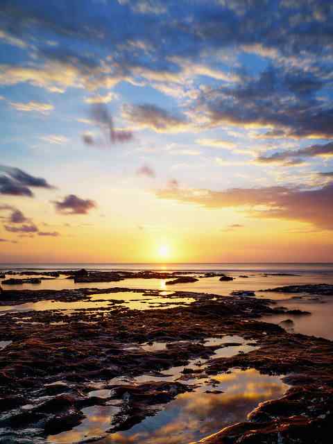 美丽的海边夕阳风景手机壁纸