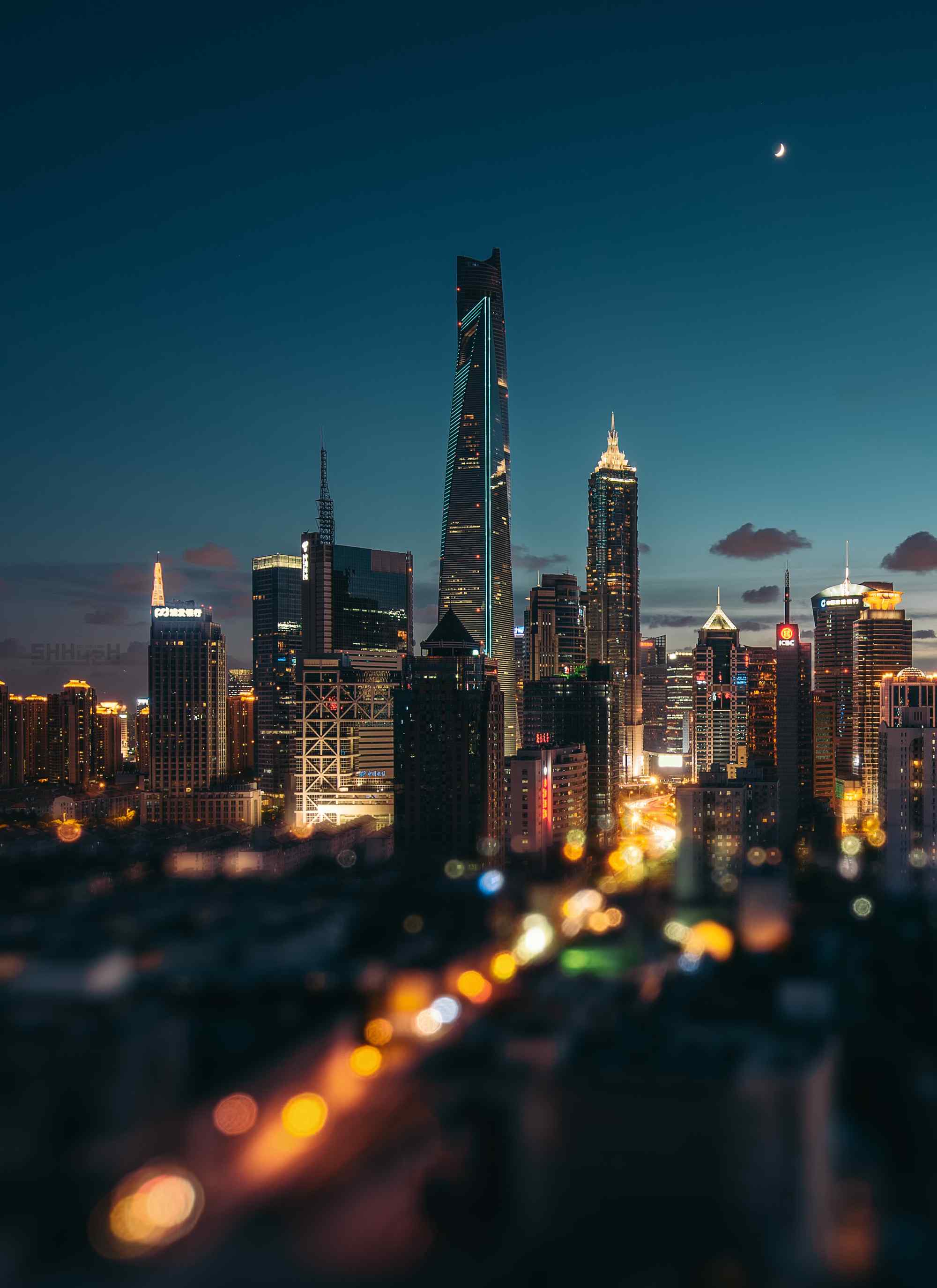 上海美丽静谧夜景图片手机壁纸