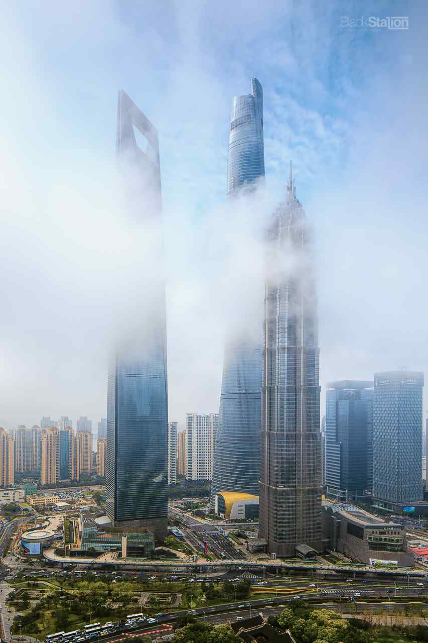 上海金融中心经典建筑风景图片手机壁纸