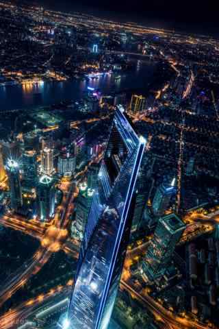 上海特色都市夜景图片手机壁纸
