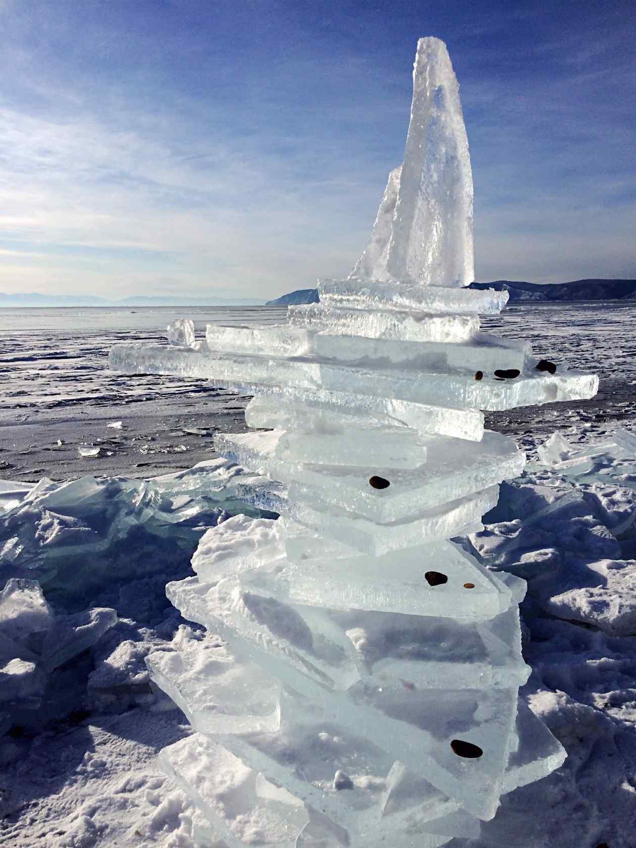 贝加尔湖冰块图片手机壁纸