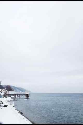 贝加尔湖冬日风景