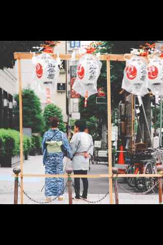 古都奈良和服日系街道桌面壁纸