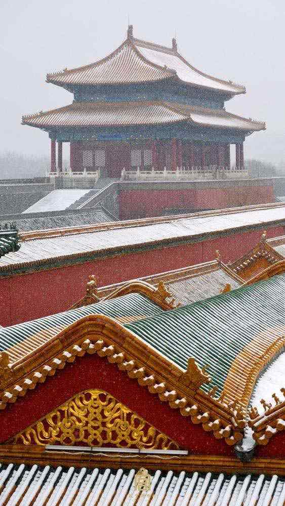 美丽的北京故宫雪景手机壁纸