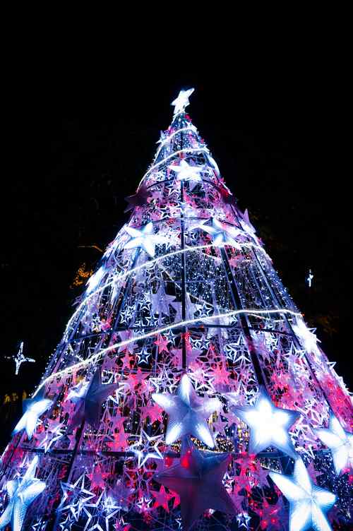 创意星星圣诞树图片手机壁纸