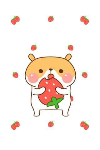 可爱小熊吃草莓卡