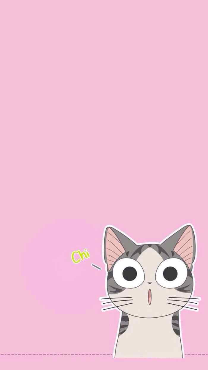 甜甜私房猫可爱粉色手机壁纸