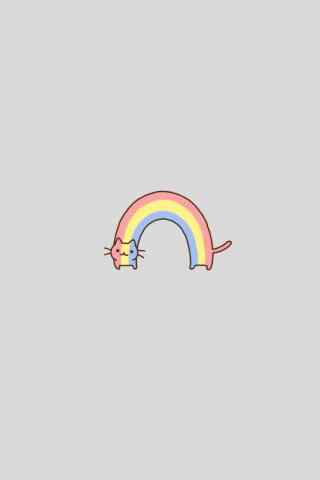 可爱的彩虹小猫手