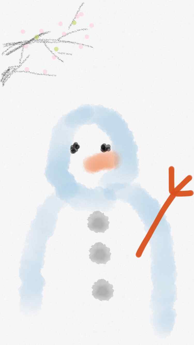简约创意手绘雪人手机壁纸