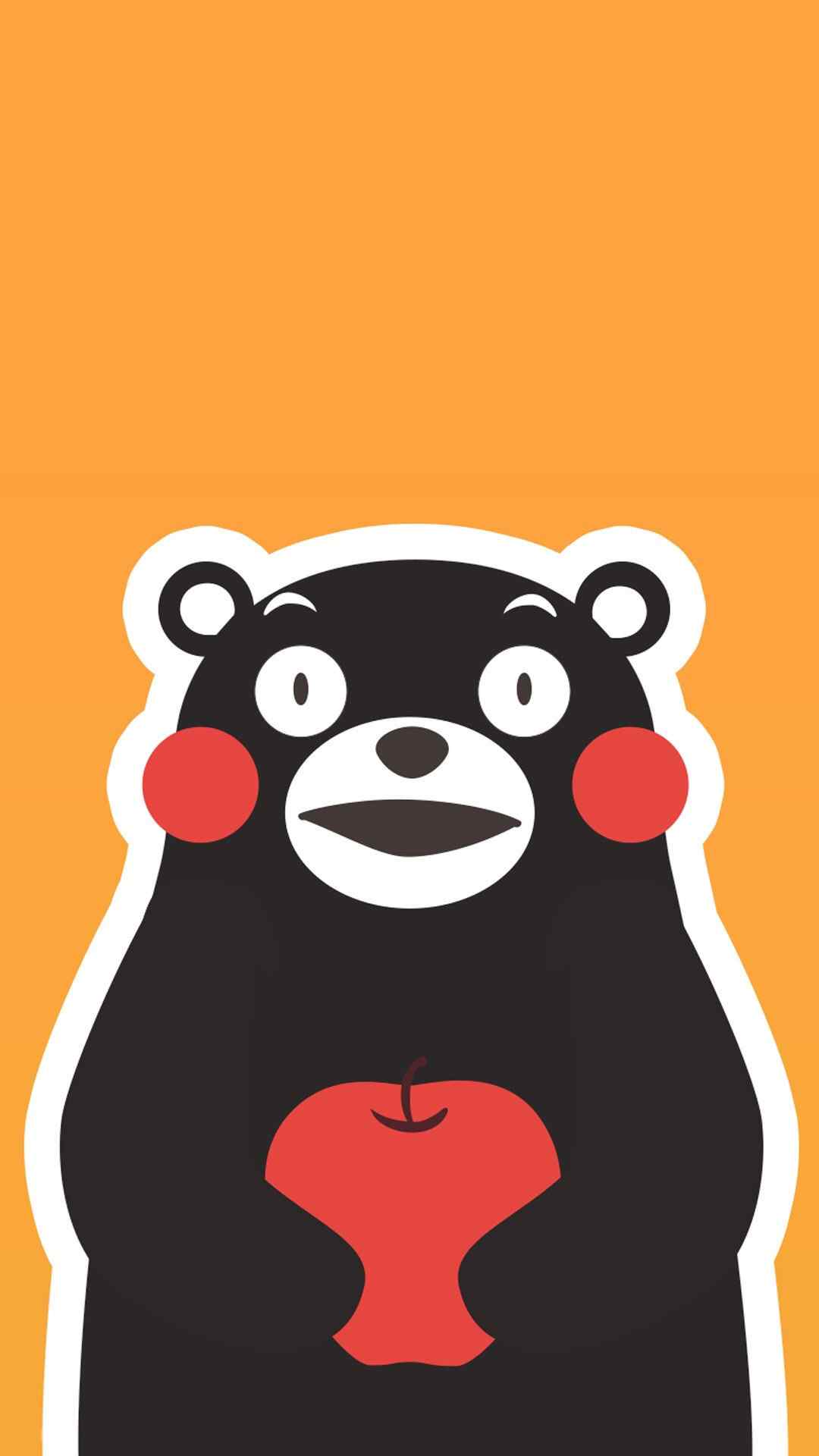萌萌哒熊本熊抱苹果图片手机壁纸