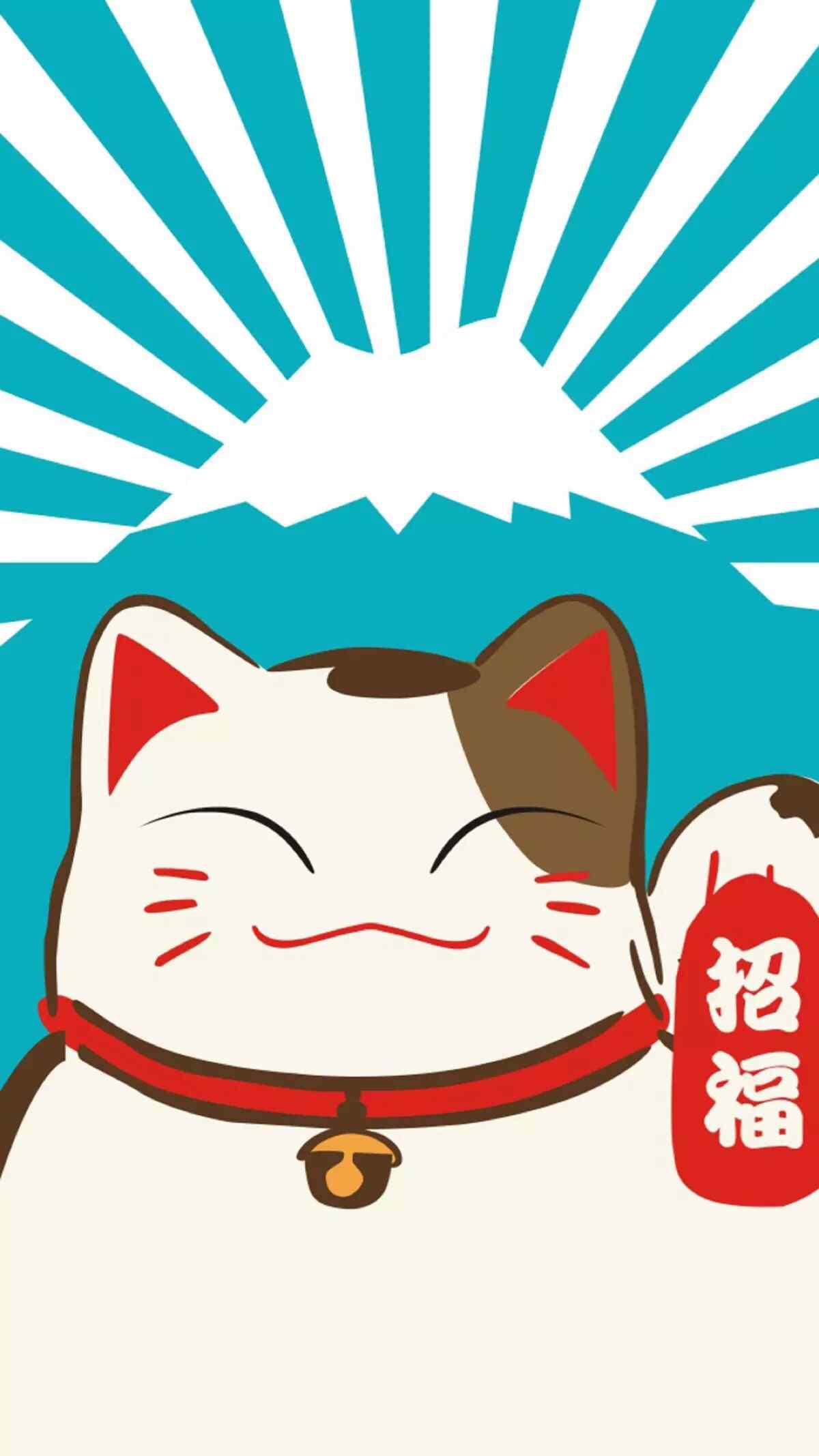 可爱卡通招财猫赵旉图片手机壁纸