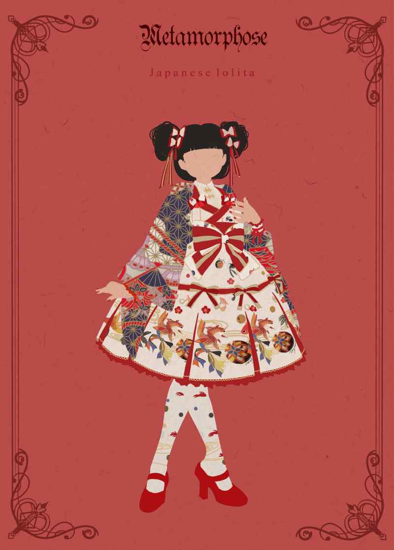 lolita洋装—手绘可爱日系风格小洋装手机壁纸