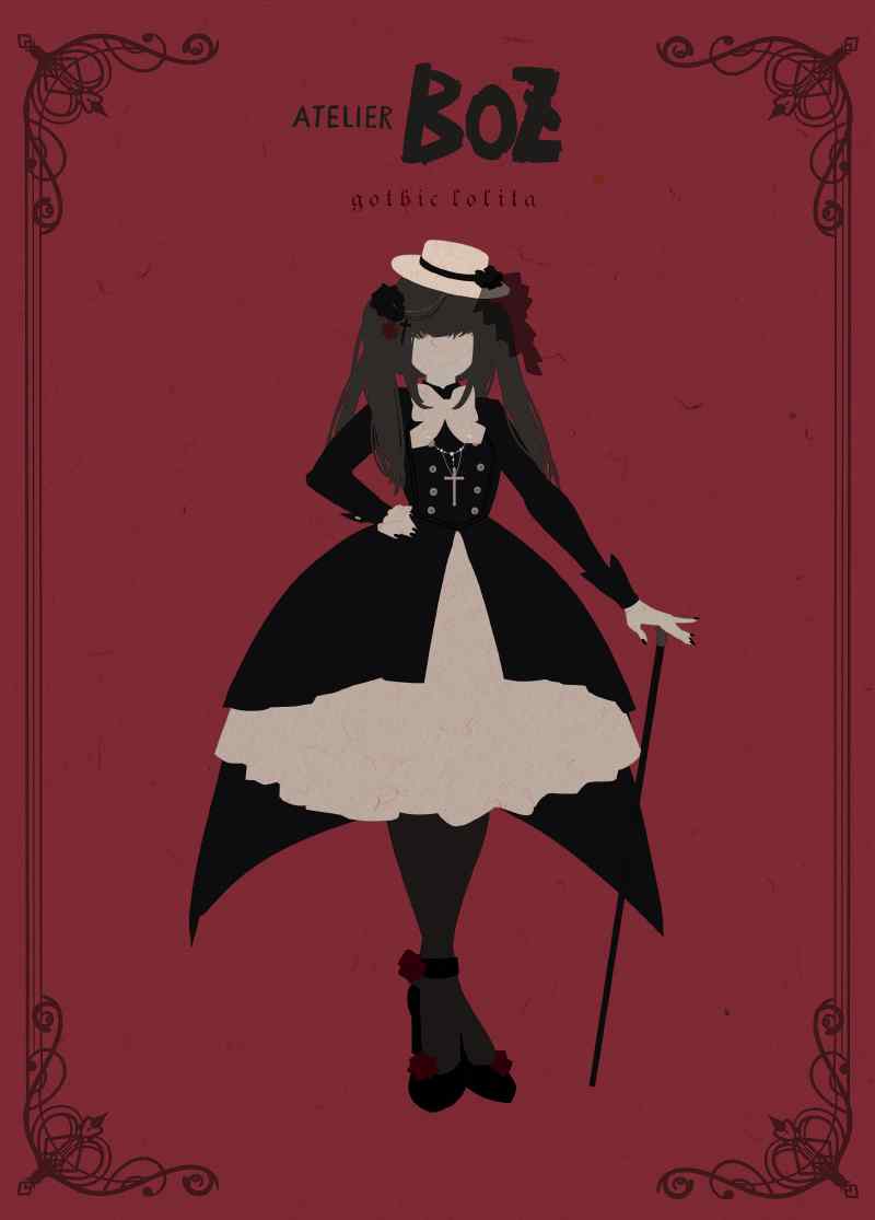 lolita洋装—手绘暗黑吸血鬼洋装手机壁纸