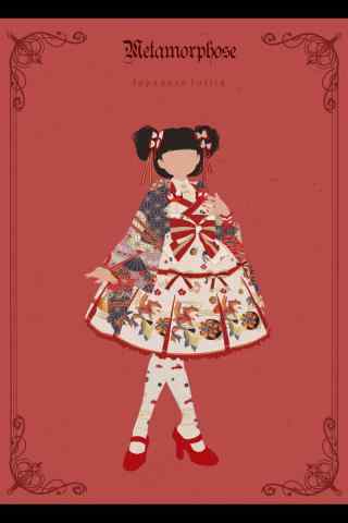 lolita洋装—手绘可爱日系风格小洋装手机壁纸