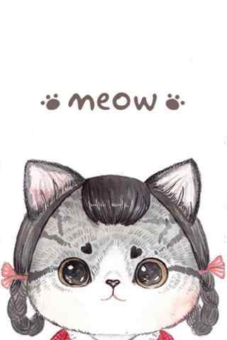 卡通手绘猫咪可爱手机壁纸