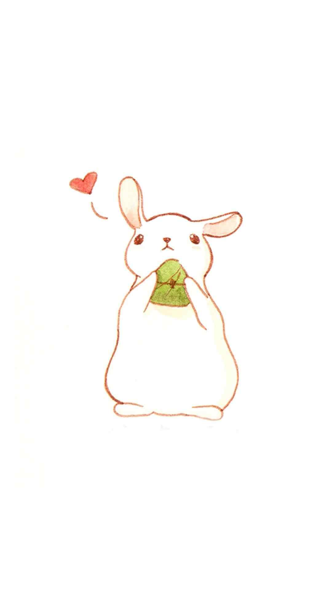 可爱动漫图片萌萌兔子可爱手绘唯美手机壁纸