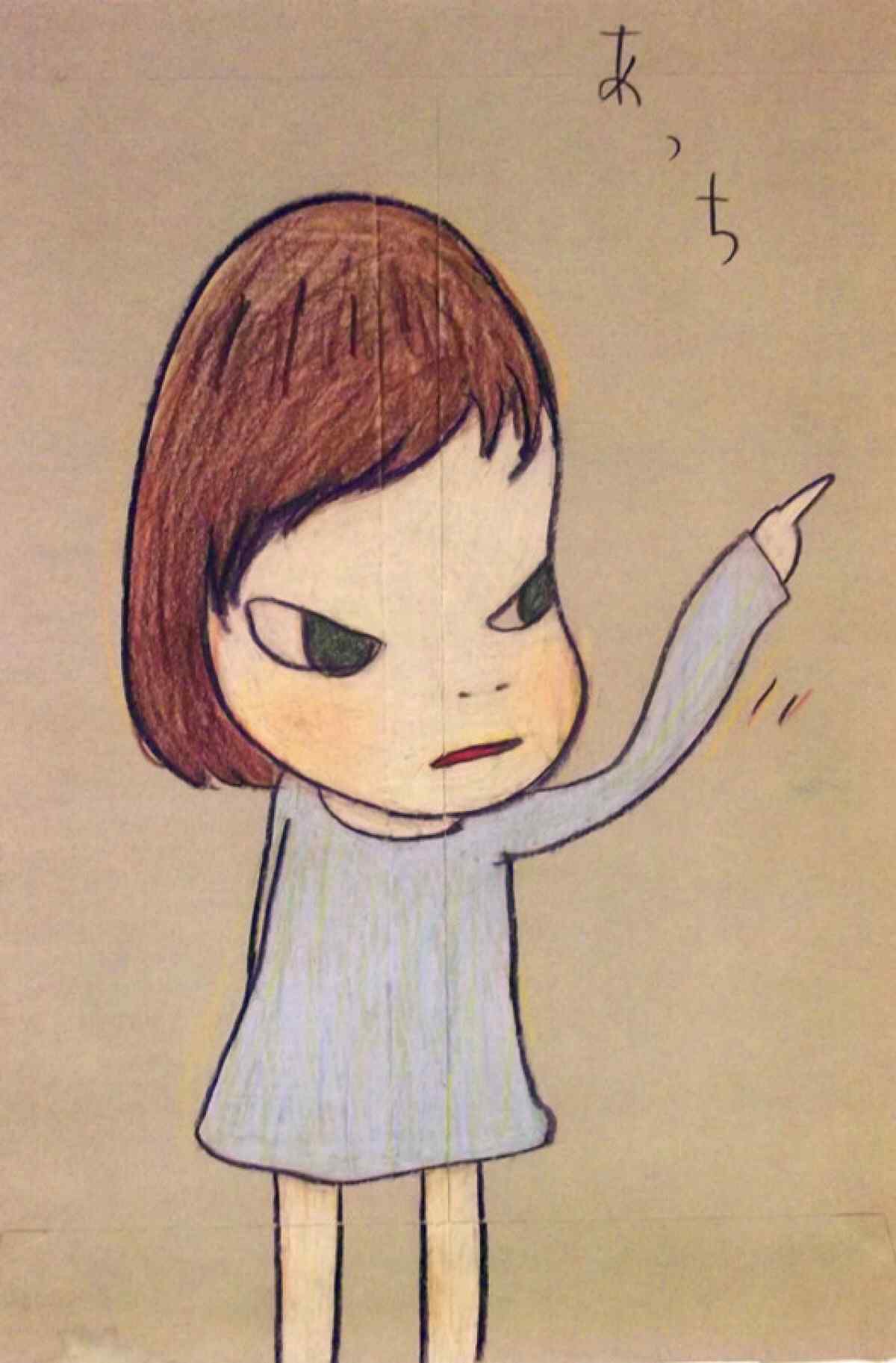 奈良美智手绘大头娃娃手机壁纸
