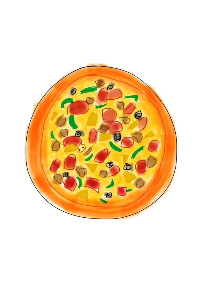 蔬菜披萨卡通图片手机壁纸