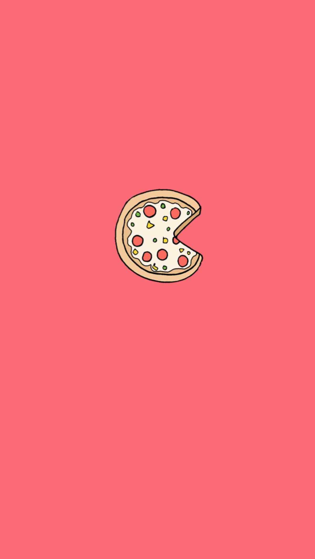 创意披萨粉色图片手机壁纸