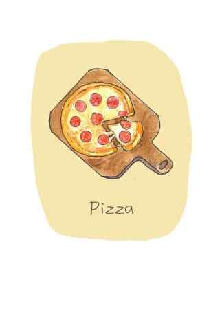 手绘自制披萨图片