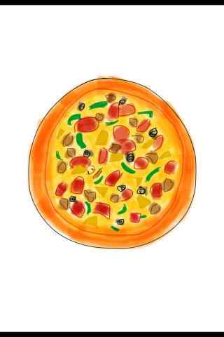 蔬菜披萨卡通图片手机壁纸