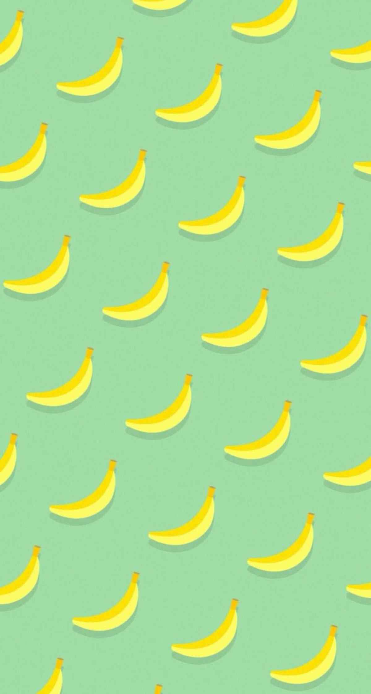 小清新嫩绿色小香蕉图片手机壁纸